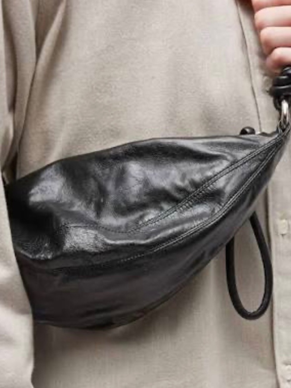 DRIES VAN NOTEN LEATHER CROSSBODY BAG IN BLACK